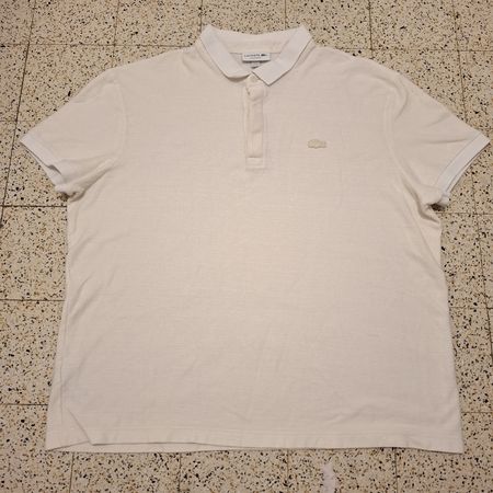 Polo Lacoste Coton & Lin – Écru / Beige – Taille XXL (FR 7)