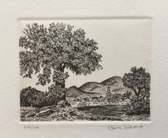 Claus Sievert "Hügellandschaft" RADIERUNG
