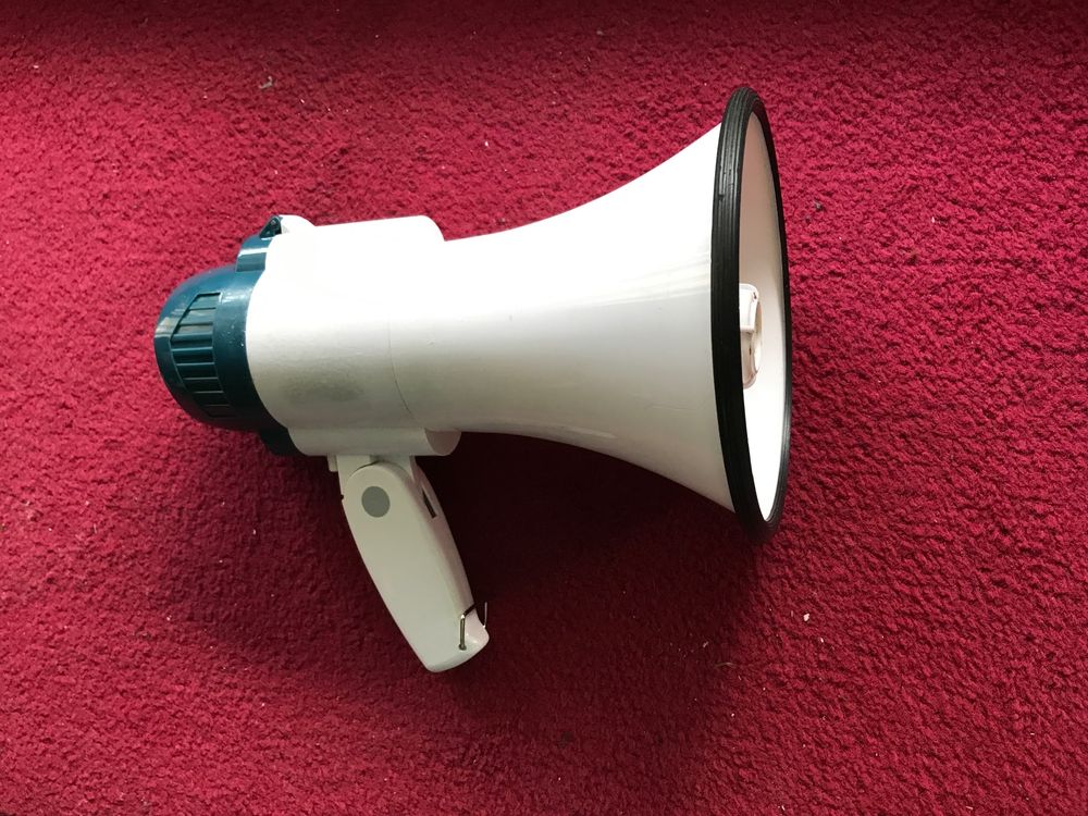 Kleines Megaphon weiss/blaugrün Kaufen auf Ricardo