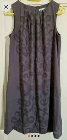 H&M Elegantes Sommerkleid Grau – Gr. 36 – Paisley Muster