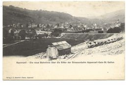 Appenzell AI Neue Bahnlinie über Sitter-Viadukt im Bau  1904