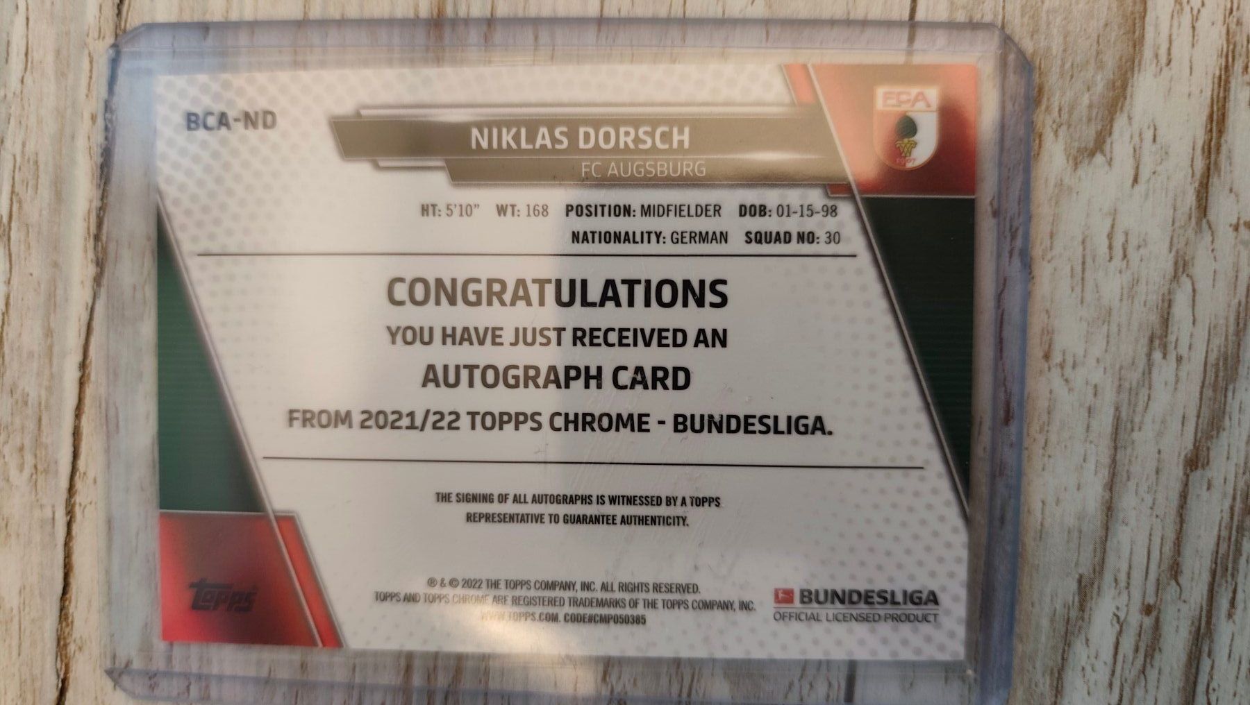 Topps Carte collezionabili: Topps Chrome 21/22 Niklas Dorsch mit Autogramm RC – Usato da St. Gallen venduto da RudyundFloydCards 1