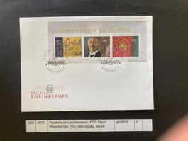 Fürstentum Liechtenstein, FDC, Egon Rheinberger, 150. Geb