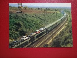 AK Bahn Frankreich mit Autoverladung alte Autos