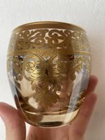 14 spezielle Trinkgläser / Whiskygläser mit Golddekor