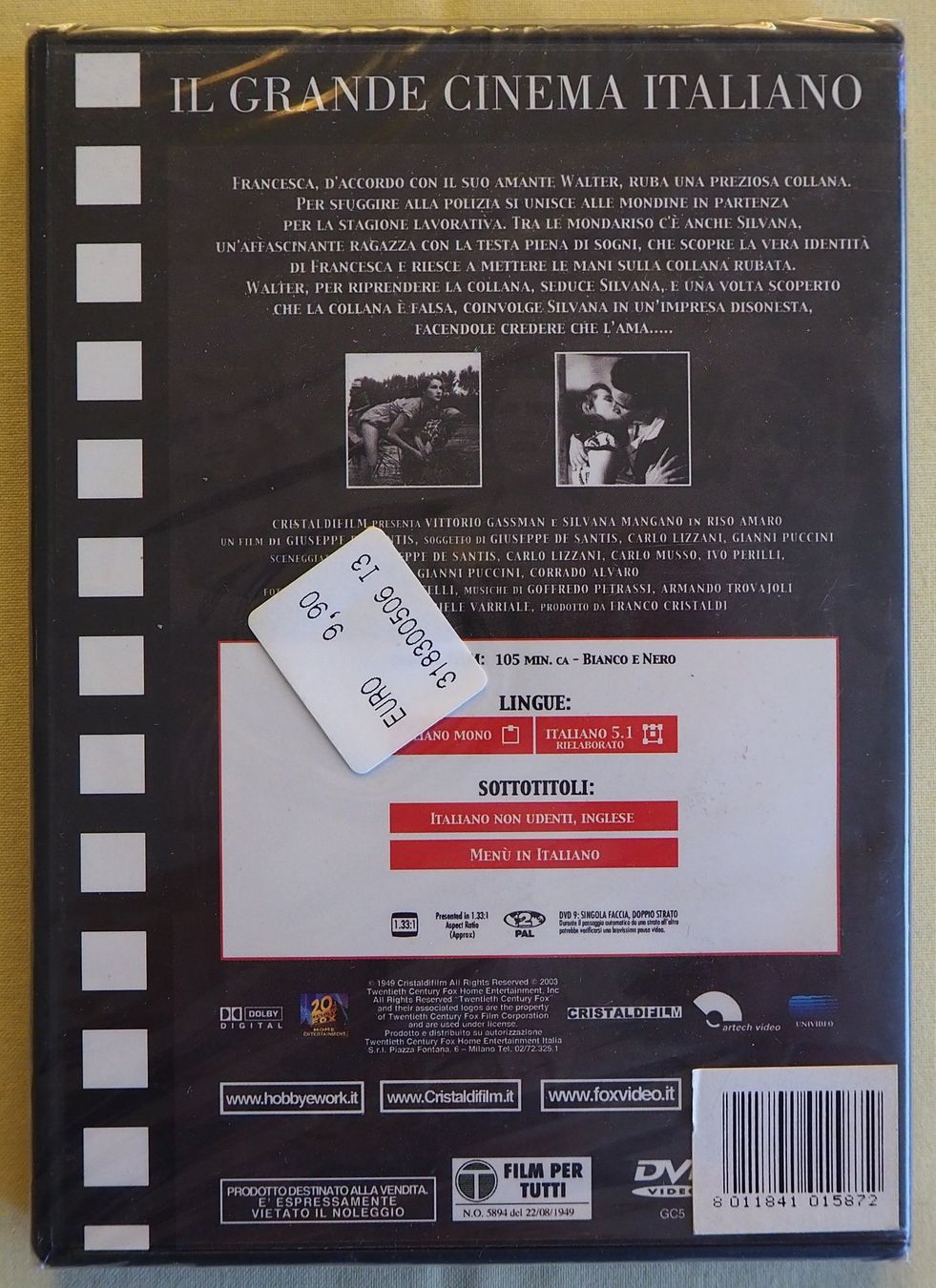 Tutti i DVDs: Riso Amaro / Silvana Mangano / IT-Import /OVP – Nuovo e nell'imballaggio originale da Chur venduto da dluli 1