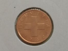 1 Rappen 1982 vz, gerahmt