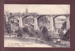 LAUSANNE - Pont de Montbenon - 1906 // pli //