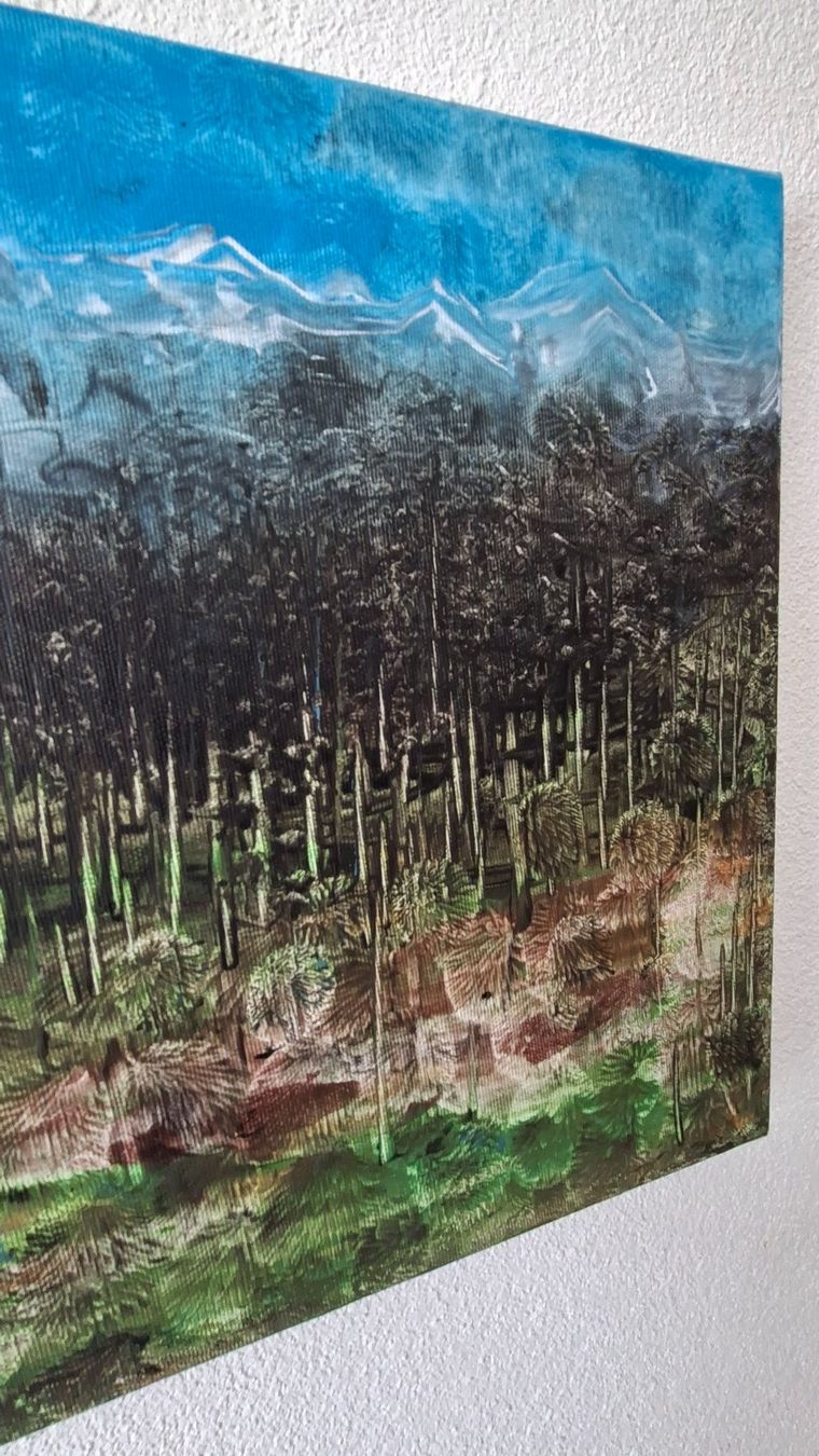Dipinti: Gemälde " Tannenwald " handmade 46×33 – Nuovo (secondo la descrizione) da Riehen venduto da Steinbock1970 2