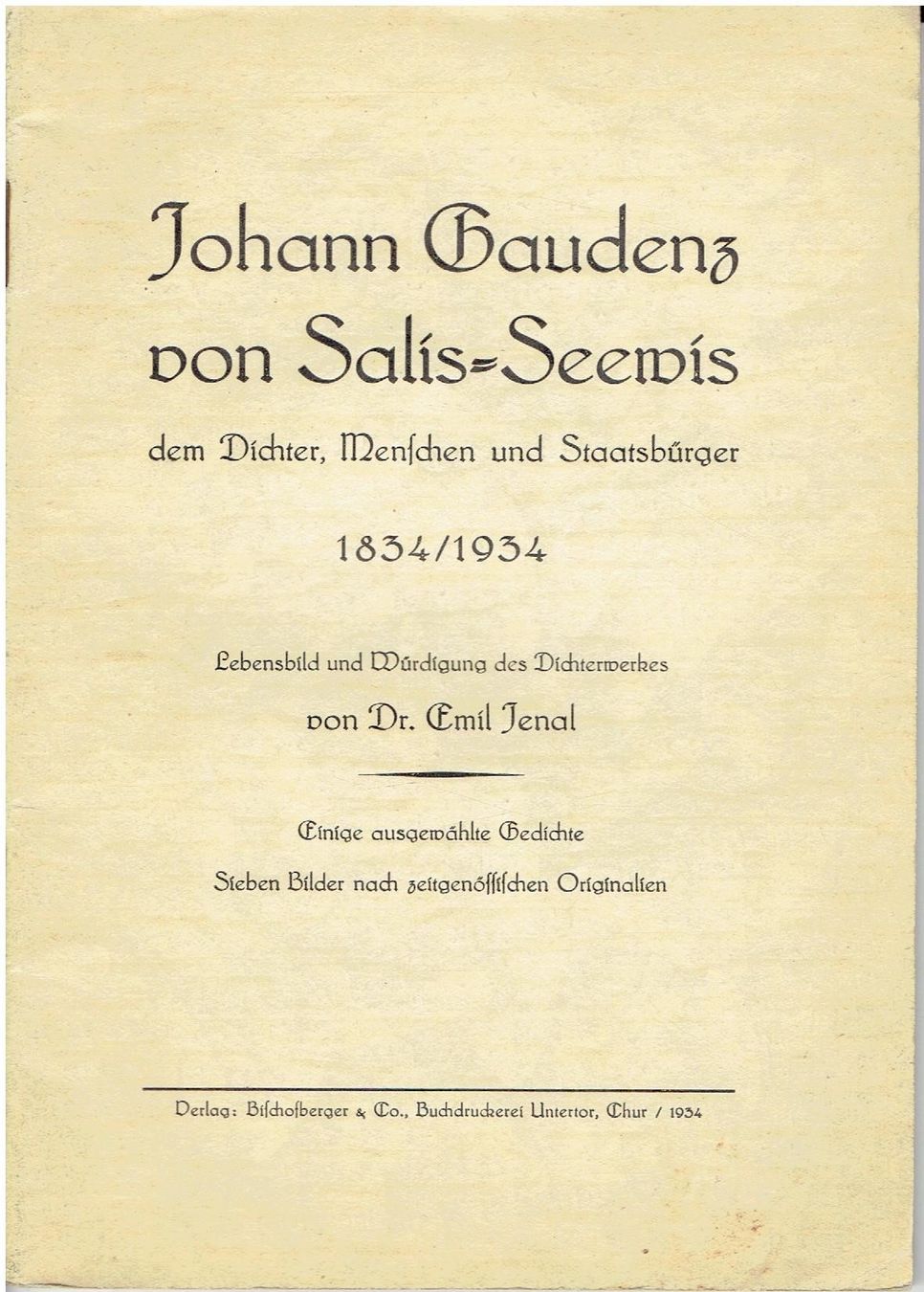 Libri: Johann Gaudenz von Salis - Sewis – Usato da Flims - Dorf venduto da Stagediver