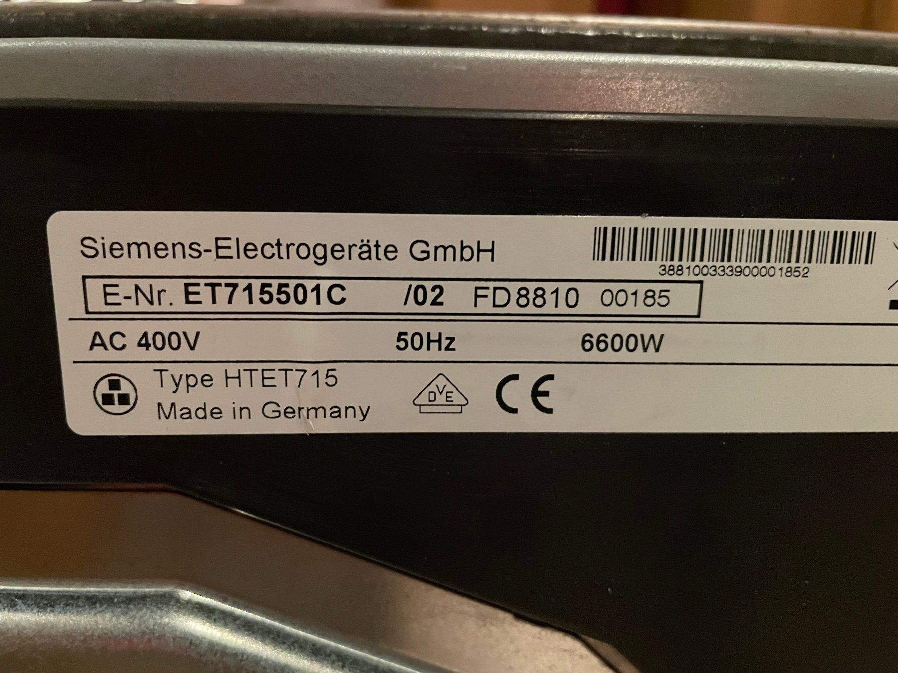Herde: Taque de Cuisson Siemens – Gebraucht aus Verbier von pal_t2xh 1