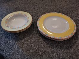 Gebrauchte Essteller "La Vie" 4x Gross, 3x Suppe