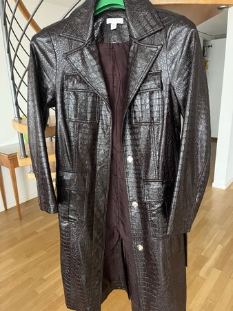 Manteau vernis croco bordeau