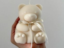 Süsse Teddybär Kerze, Geschenkidee 🐻🕯️🌿