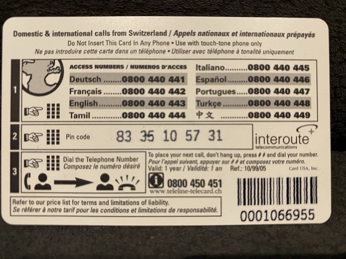 Telefon- & Taxkarten: Teleline – Gebraucht aus Lausanne von babacard10 1