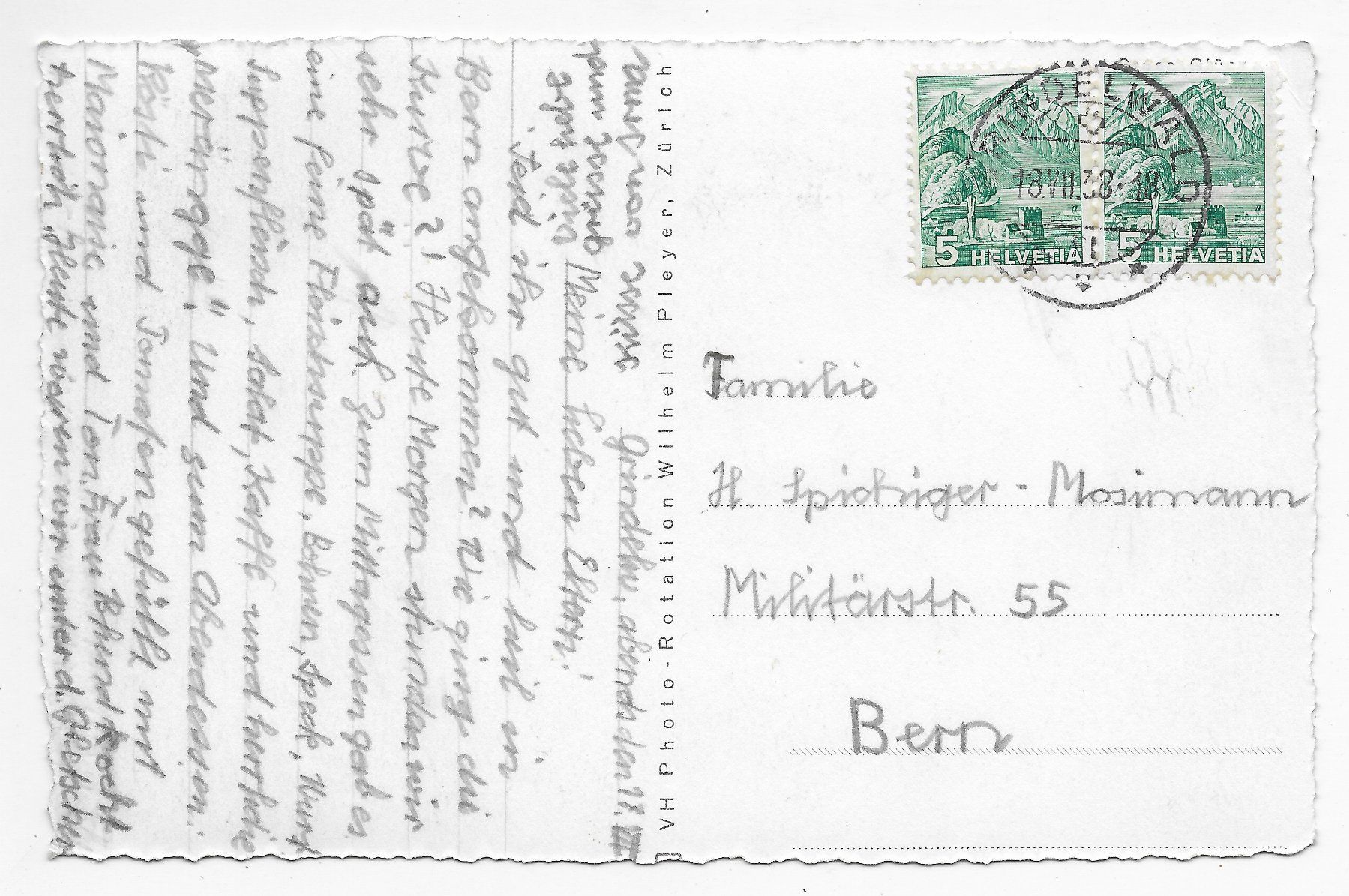 Cartoline postali: Oberer Grindelwaldgletscher  um 1938 – Usato da Hefenhofen venduto da Richsalz 1