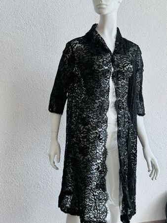 Black Lace Vintage Cardigan Jacket Size M 