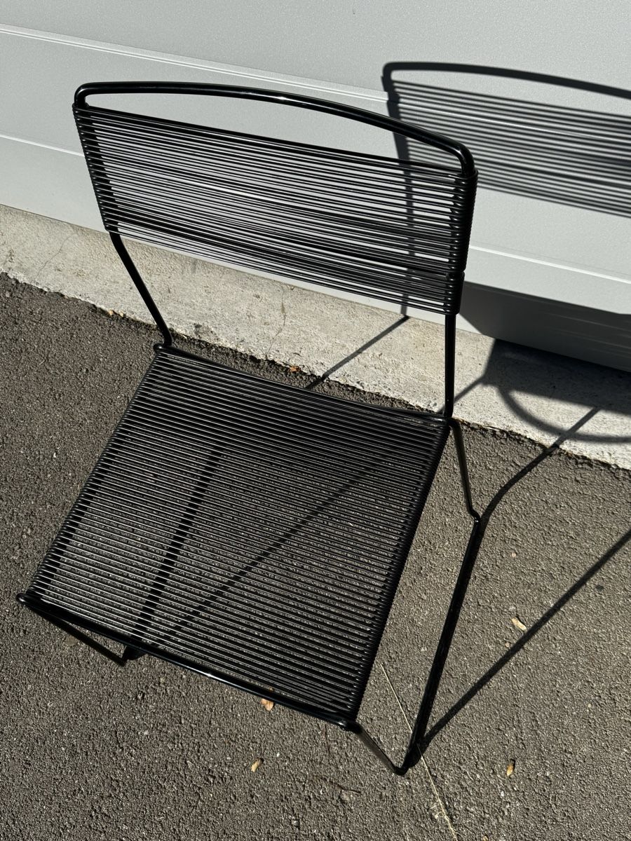 Alias Stühle: Full black Spaghetti Chair by G. Belotti for Alias Italy – Gebraucht aus Remaufens von Initiale5 2