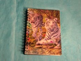 Notizheft mit weissen Tiger in 3D