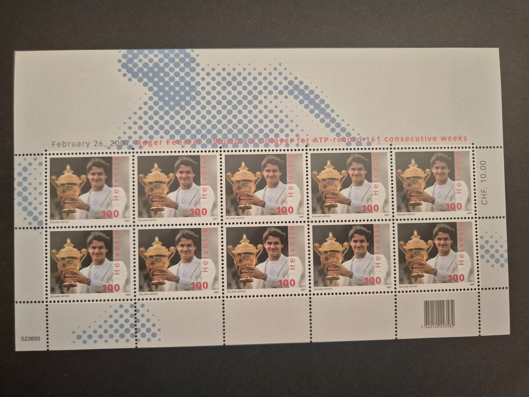 Tutti i francobolli: Kleinbogen "Roger Federer" 2007 – Nuovo (secondo la descrizione) da Vella venduto da Platetg13