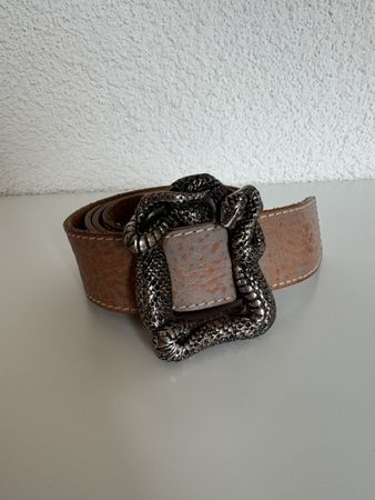Roberto Cavalli Leather Belt - Statement Buckle!