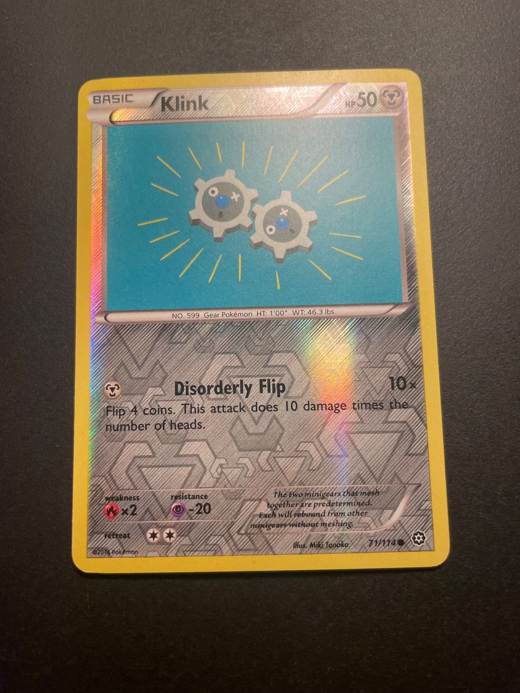 Pokémon Carte collezionabili: Klink Reverse Holo 71/114 STS Steam Siege – Usato da Zürich venduto da pokemon_cards