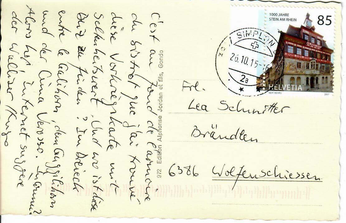 Cartoline postali: Gondo – Usato da Hochdorf venduto da Ziegel-16 1