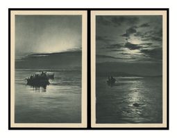 PÊCHEURS DU LAC - 1920 "Barques" (Lot de 2x C.P.)