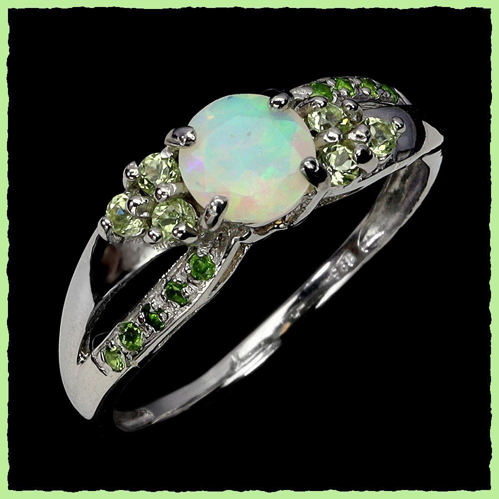 Anelli: Äthiopischer Opal / Peridot Ringe 925 Silber – Nuovo e nell'imballaggio originale da Oberglatt ZH venduto da Goldfee1 1