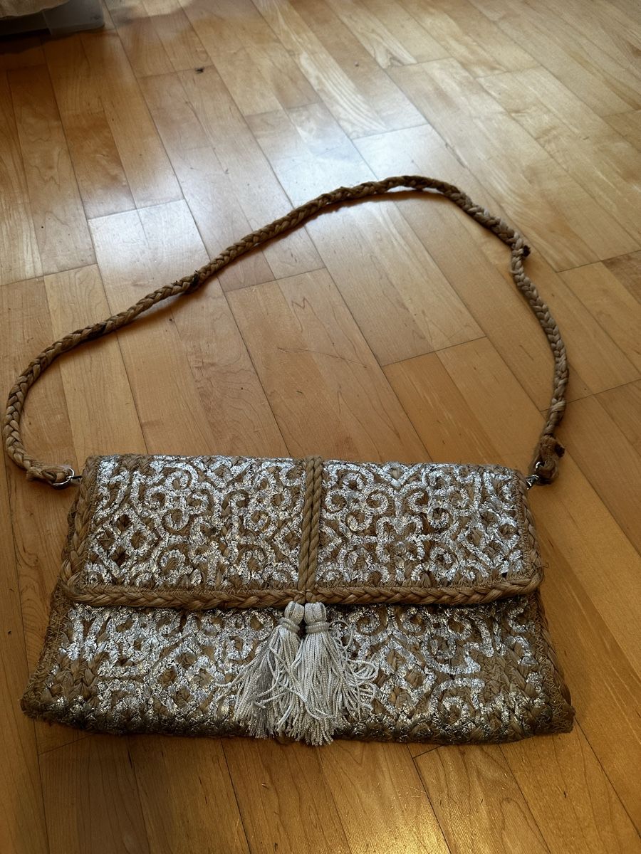 Borse da donna: Bast-Clutsch neu! silber/beige – Nuovo (secondo la descrizione) da Altendorf venduto da Eastwick4