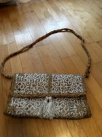 Bast-Clutsch neu! silber/beige