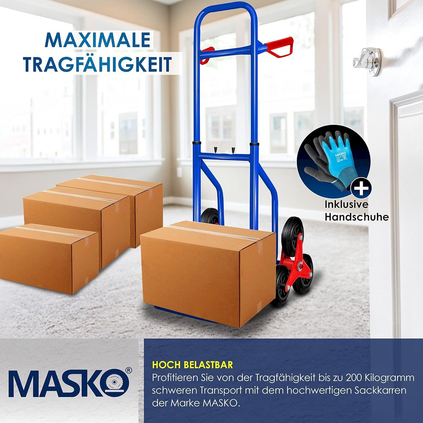 Altro per stoccaggio & trasporto: MASKO Sackkarre 200 kg Blau – Nuovo e nell'imballaggio originale da Bottighofen venduto da zaap 5