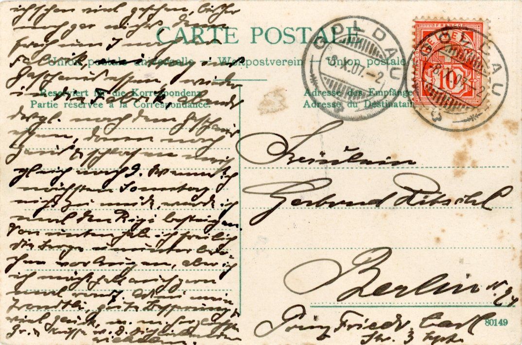 Cartoline postali: Goldau   SZ             um  1 9 0 7 – Usato da Brig venduto da Valcards54 1