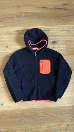 Veste polaire à capuche Uniqlo bleu marine et orange - S