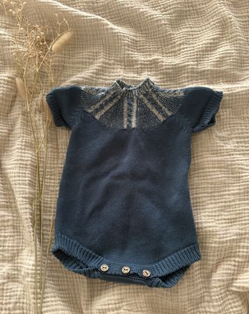 NEU Wedobble Baby Kurzarm-Strick-Overall aus Baumwollstrick