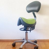 Ergonomischer SCORE-Sattelstuhl, grün/grau/schwarz, Top!