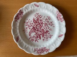 Teller Dessertteller Peony rot englische Porzellan Landhaus