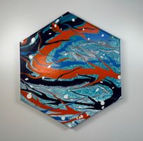 Acryl-Flüssigmalerei, Sechseck