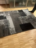ModernerTeppich, grau/schwarz, 120x170cm - Neu