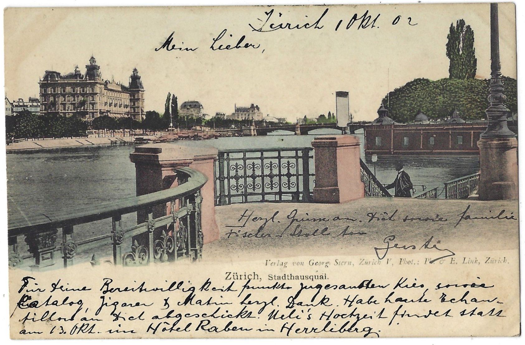 Cartoline postali: Zürich,  Stadthausquai. – Usato da Bütschwil venduto da Jackson1A