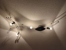 Designer Deckenlampe Chrom Stahl gebogen 4-flammig