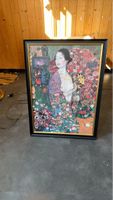 Bild Gustav Klimt Dame mit Fächer gerahmt neuwertig