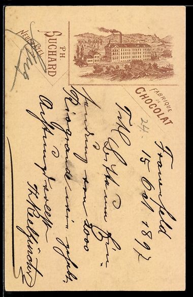 Cartes postales: Litho Neuchâtel, Fabrique de Chocolat P – D'occasion à Berlin par bartko-reher
