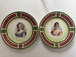 Zwei Zierteller mit histosischem Damenportrait