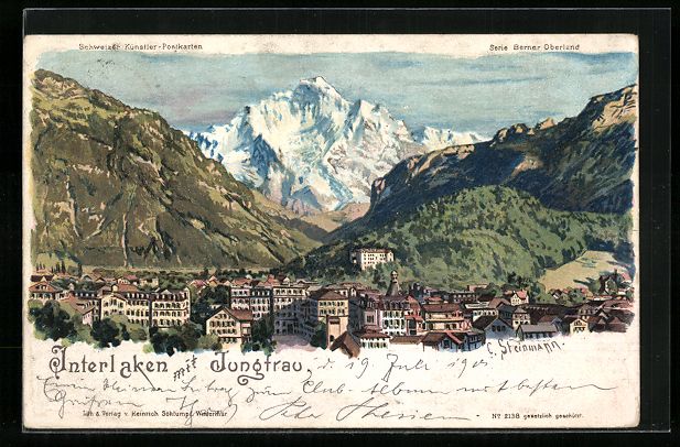 Cartoline postali: C. Steinmann Nr. 2138 unsign.: Interlake – Usato da Berlin venduto da bartko-reher