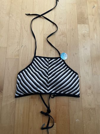 Neues Neckholder Bikini-Top, Grösse XL, Schwarz/Wei