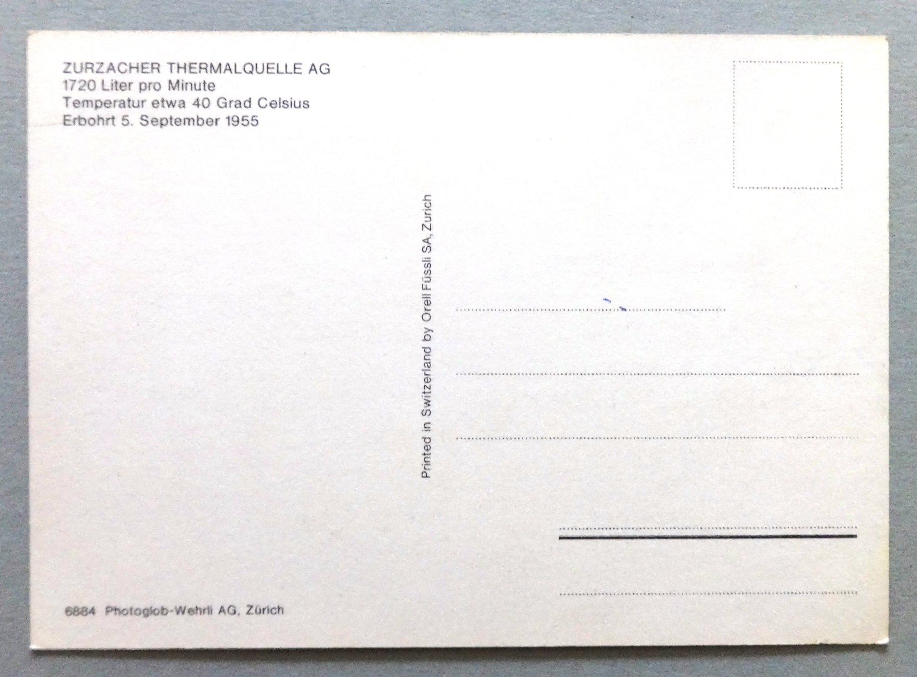 Cartoline postali: Zurzacher Thermalquelle AG – Usato da Fétigny venduto da Billy2miny 1