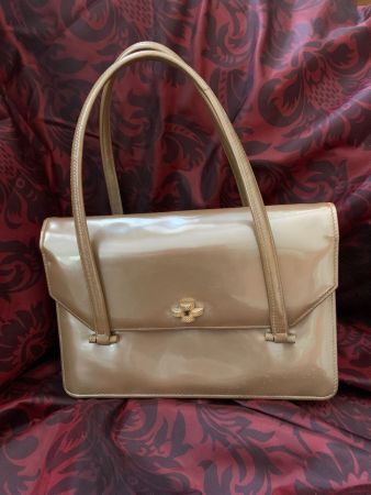 Vintage Handtasche beige / golden Lack 👜