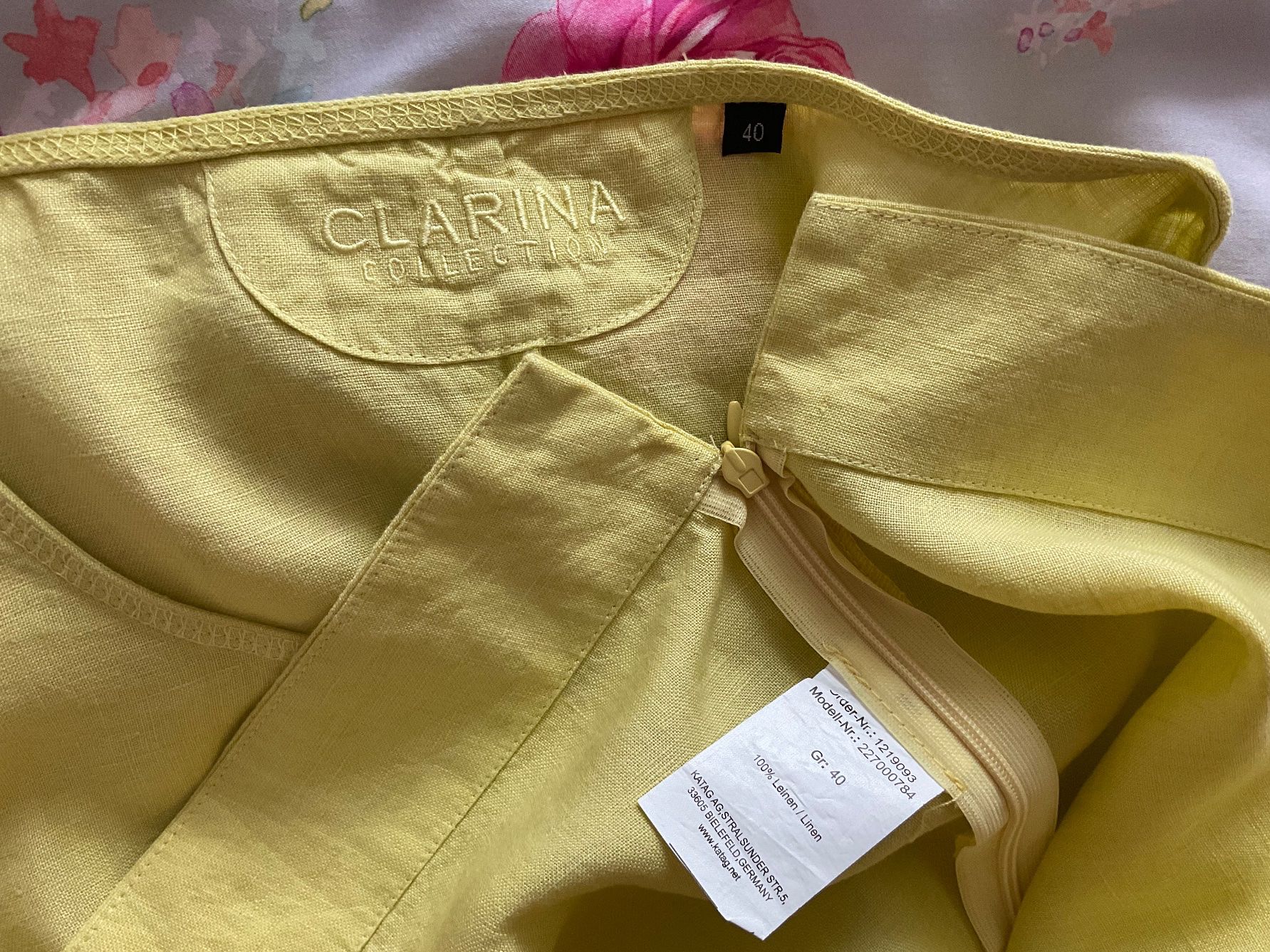 Camicette: CLARINA 100% Leinen Top Bluse Gr 40 gelb – Usato da Urdorf venduto da alda02 5