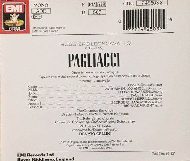 CDs: Leoncavallo - Pagliacci – Gebraucht aus Grüningen von azulamarillo 1